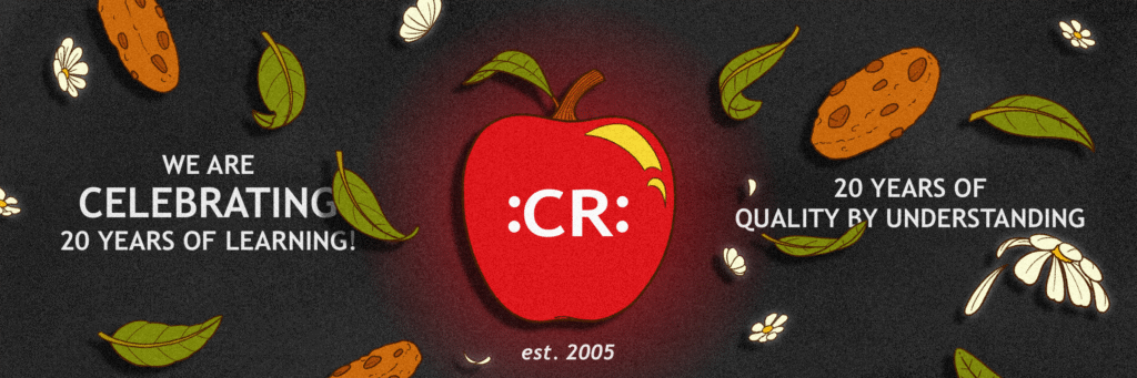 banner celebrating CR 20 years